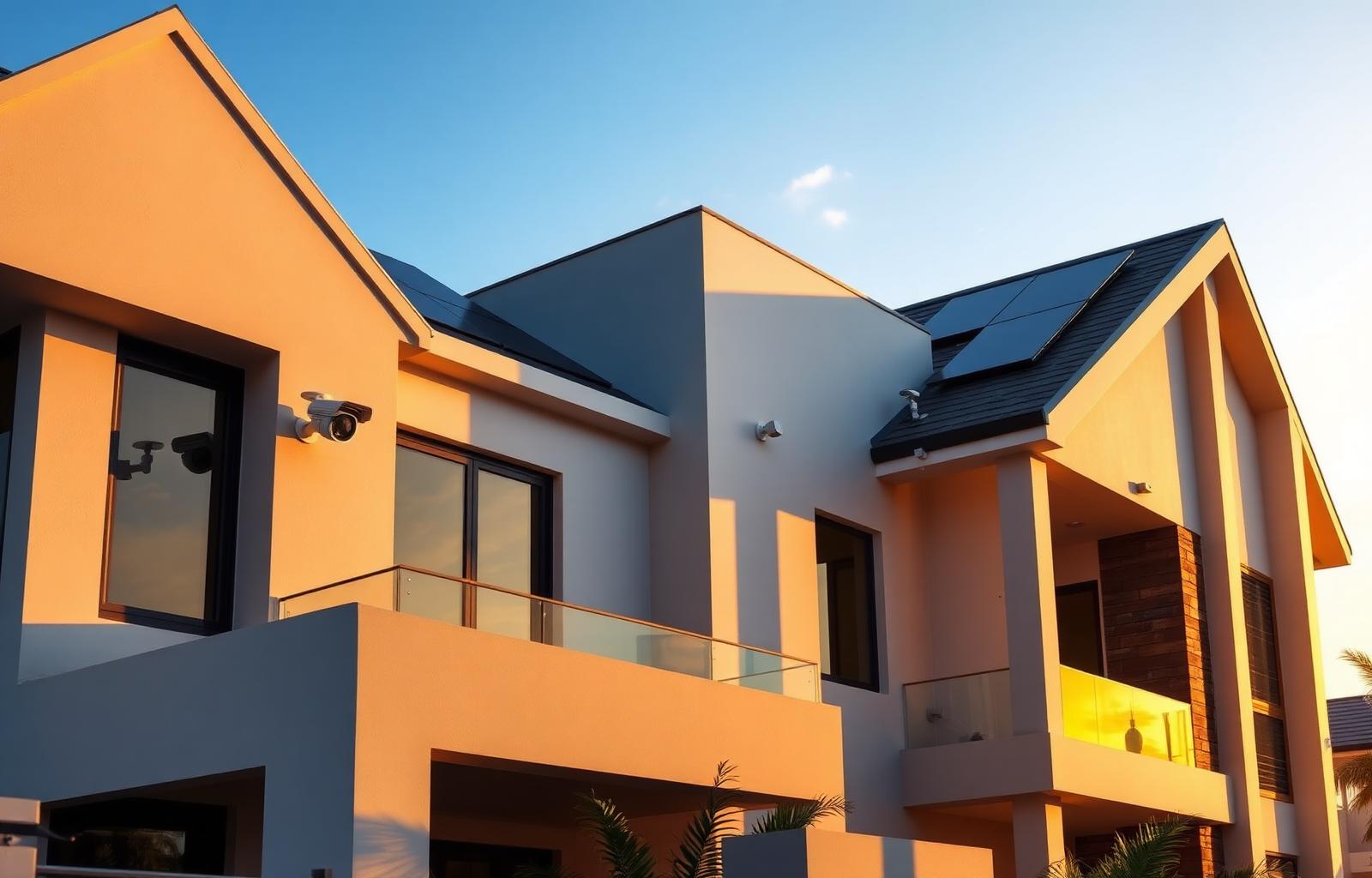 Smart home with CCTV and solar panels